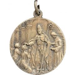 Marriage medal - Paschal lamb, Holy spirit dove, wheat and vine