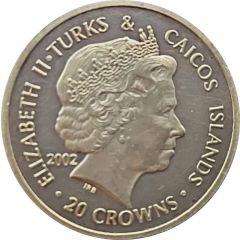 20 Crowns - Queen Elizabeth II Golden Jubilee, younger head