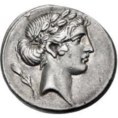 Denarius Pomponia: Quintus Pomponius Musa; Q•POMPONI MVSA; Erato