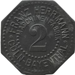 2 Pfennig - Cöln-Bayenthal Franz Herrmann Maschinenfabrik