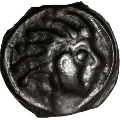 Potin with Indian head on the right and horse