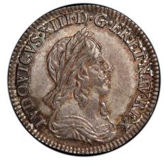 1⁄12 Écu, 2èmer poinçon de Warin, buste drapé et cuirassé - Louis XIII