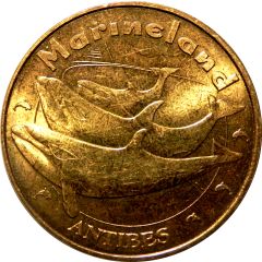 Monnaie de Paris Tourist Token - Antibes Marineland - Les orques - 5 dauphins