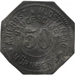 50 Pfennig - Nürnberg A. Herbst and M. Ostertag Baugeschäft