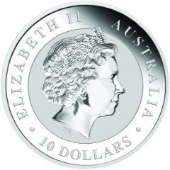 10 Dollars - Elizabeth II 4th Portrait - Australian Kookaburra - Silver Bullion Coin
