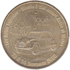 Jeton Touristique - Monnaie de Paris - Joué les Tours - 60 ans de la 2CV