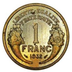 Essai uniface de revers de 1 franc Morlon