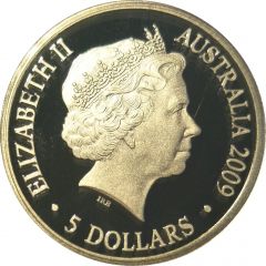 5 Dollars - Elizabeth II 4th Portrait - Aurora Australis - Silver Proof