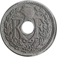 10 Centimes Epreuve uniface d`avers en bronze argenté