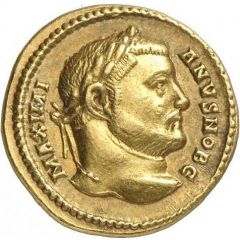 Aureus - Galerius IOVI CONSERVAT AVGG ET CAESS NN, Strike as Caesar under Diocletianus, Treveri