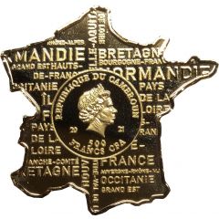 500 Francs CFA Map of France