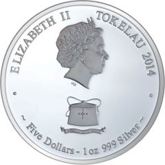5 Dollars - Elizabeth II Pegasus, gilded