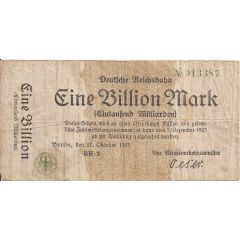 1 000 000 000 000 Mark Deutsche Reichsbahn