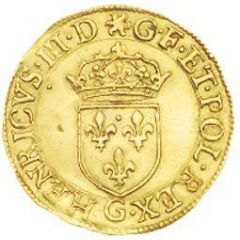 Gold Ecu with sun - Henry III 3rd type, arms on obverse