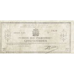 5 Gourdes Treasury bond
