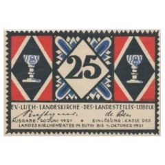 25 Pfennig Evangelisch-Lutherische Landeskirche des Landesteiles Lübeck