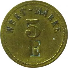 5 Pfennig Wert-Marke, Countermarked `E`