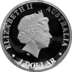 1 Dollar - Elizabeth II 4th Portrait - Kangaroo - Silver Proof - High Relief