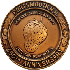 Medal - City of Portsmouth, New Hampshire 350th Anniversary; unofficial