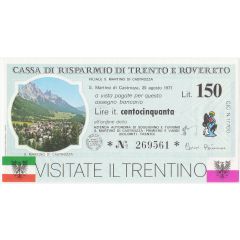150 Lire - Cassa di Risparmio di Trento e Rovereto