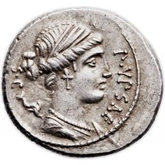 Denarius Plautia: Publius Plautius Hypsaeus, P•YPSAE S•C / C•YPSAE•COS PRIV CEPIT