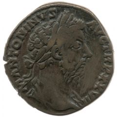 Sestertius - Marcus Aurelius IMP VI COS III S C, Roma