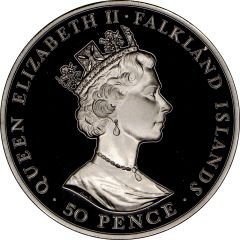 50 Pence - Elizabeth II Mt. Pleasant Airport, Silver Issue