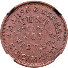Cent - Civil War Merchant - Marsh and Miner, Vest Manufacturing Cincinnati, OH