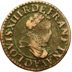 Double Tournois - Louis XIII Lyon mint, 2nd type