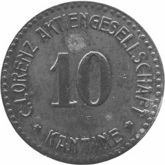 10 Pfennigs - Berlin C. Lorenz Aktiengesellschaft Kantine