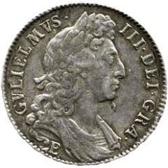 1/2 Crown - William III 1st bust, large shields, early harp