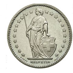 1 Franc Helvetia standing, copper-nickel