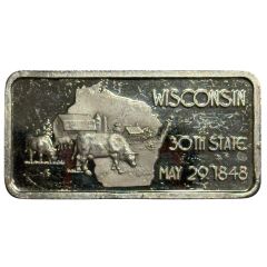 1 Oz Silver - Hamilton Mint Wisconsin May 29. 1848