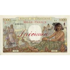 1000 Francs F.C. overprint