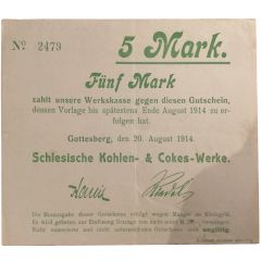 5 Mark Schlesische Kohlen- & Cokes-Werke