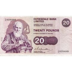 20 Pounds Clydesdale Bank