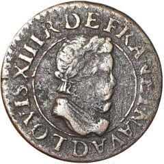 Double Tournois - Louis XIII Lyon mint, 1st type