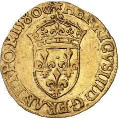 Gold Ecu with sun - Henry III 1st type, arms on obverse