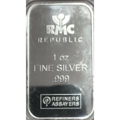 1 oz Silver Republic Metals Corporation bar
