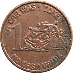 1 Dollar - Car Wash Token Cartoon Auto