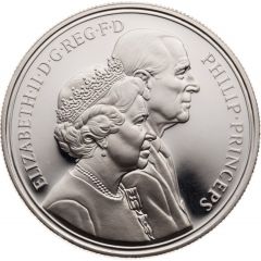 5 Pounds - Elizabeth II Golden Wedding, Silver Proof