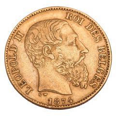 20 Francs - Léopold II heavy coarser beard