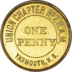 Masonic Penny - Union Chapter No. 7 Yarmouth, Nova Scotia