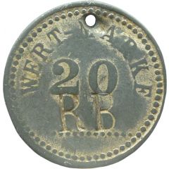 20 Pfennig Wert-Marke, Countermarked 'RB'