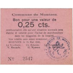 25 Centimes - Montzen