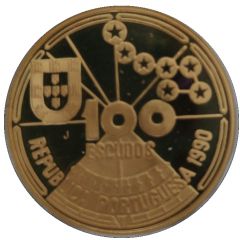 100 Escudos Star Navigation, Gold