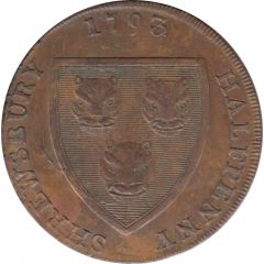 1/2 Penny Shropshire - Shrewsbury / Bishop Blaze