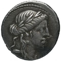 Denarius Volteia: Marcus Volteius, S•C D•T M•VOLTEI•M•F