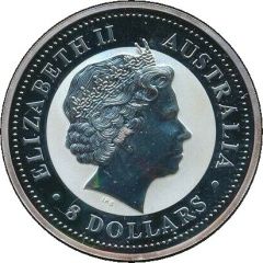 8 Dollars - Elizabeth II 4th Portrait - Year of the Rooster - Silver Bullion Coin