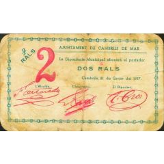 50 Céntimos `2 Rals` Cambrils de Mar
